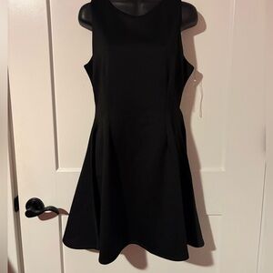 Charlotte Russe Black Sleeveless Midi Fit-and-Flare Dress